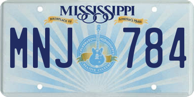 MS license plate MNJ784