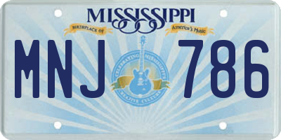MS license plate MNJ786