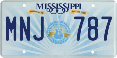 MS license plate MNJ787