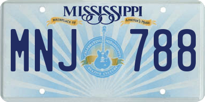 MS license plate MNJ788