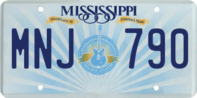 MS license plate MNJ790