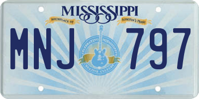 MS license plate MNJ797