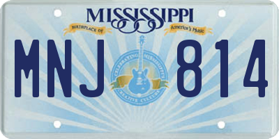 MS license plate MNJ814