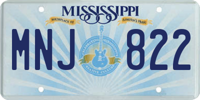 MS license plate MNJ822