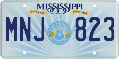 MS license plate MNJ823