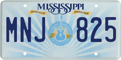 MS license plate MNJ825