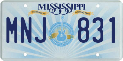 MS license plate MNJ831