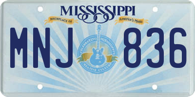 MS license plate MNJ836
