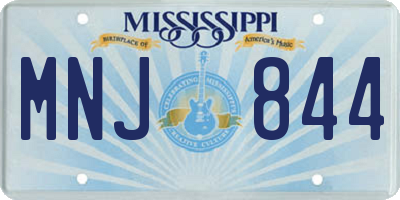 MS license plate MNJ844