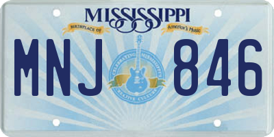 MS license plate MNJ846