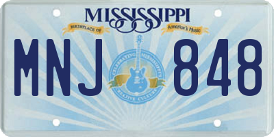 MS license plate MNJ848