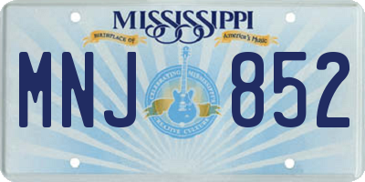 MS license plate MNJ852