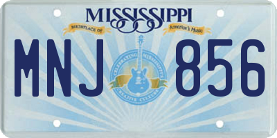 MS license plate MNJ856