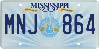 MS license plate MNJ864