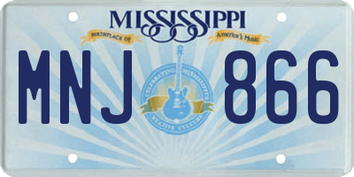 MS license plate MNJ866