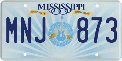 MS license plate MNJ873
