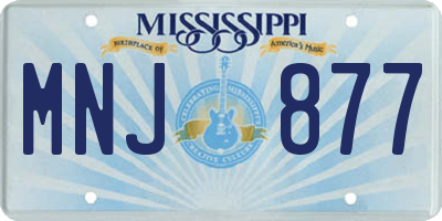 MS license plate MNJ877