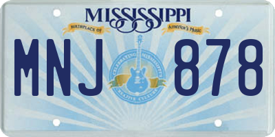 MS license plate MNJ878