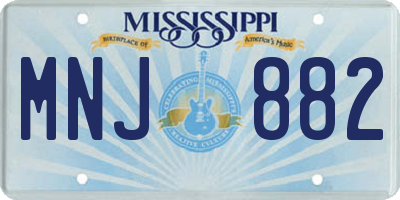 MS license plate MNJ882