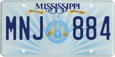 MS license plate MNJ884