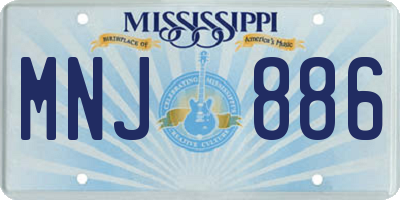 MS license plate MNJ886