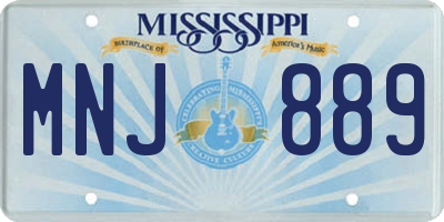 MS license plate MNJ889