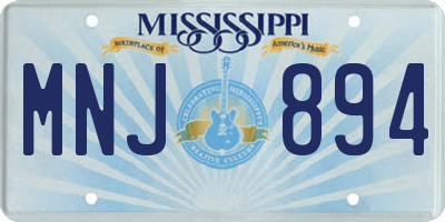 MS license plate MNJ894