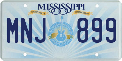 MS license plate MNJ899