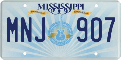 MS license plate MNJ907