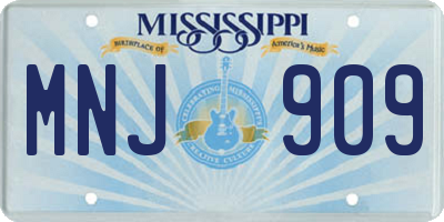 MS license plate MNJ909