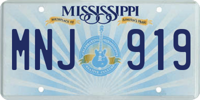 MS license plate MNJ919