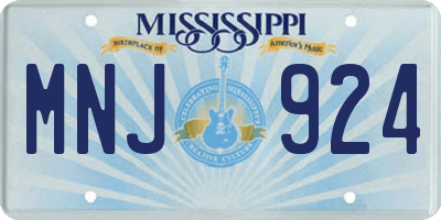 MS license plate MNJ924