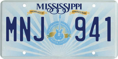 MS license plate MNJ941