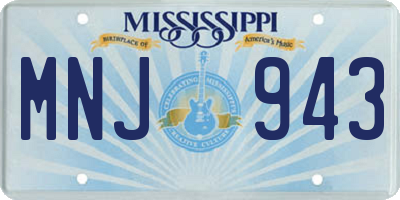 MS license plate MNJ943