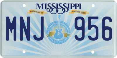 MS license plate MNJ956