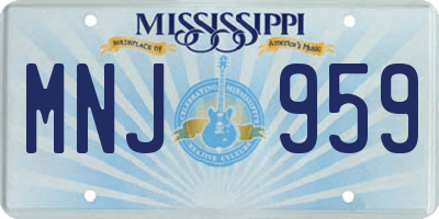 MS license plate MNJ959