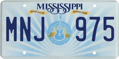 MS license plate MNJ975
