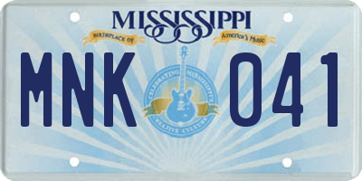 MS license plate MNK041