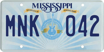 MS license plate MNK042