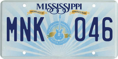 MS license plate MNK046