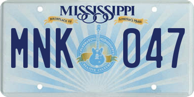MS license plate MNK047