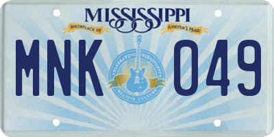 MS license plate MNK049