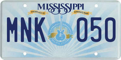 MS license plate MNK050