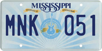 MS license plate MNK051