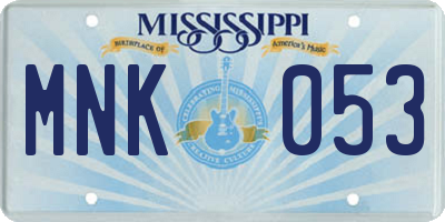 MS license plate MNK053