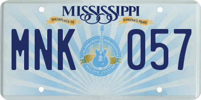 MS license plate MNK057