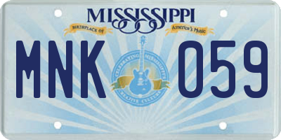MS license plate MNK059