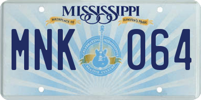 MS license plate MNK064