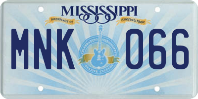 MS license plate MNK066