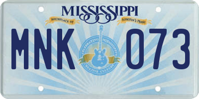 MS license plate MNK073